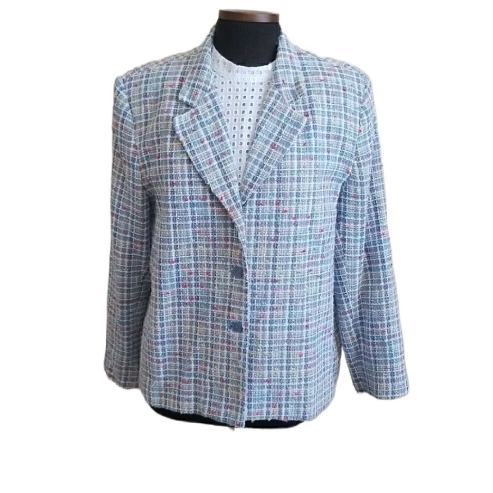 Southern Lady Tweed Blue Multicolored Blazer  size 4